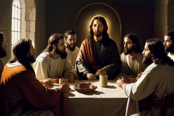 Painting of Jesus with his disciples