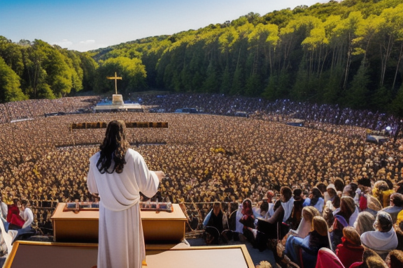 Imagem de Jesus pregando