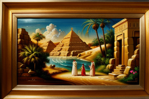 Pintura retratando a fuga da Sagrada Família para o Egito