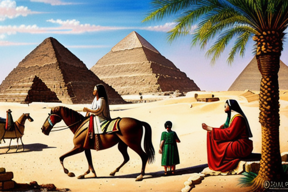 A painting depicting Jesus and his family in Egypt