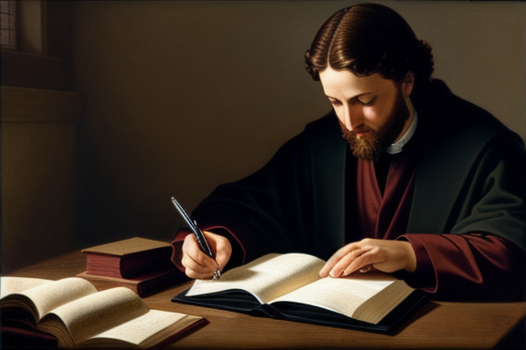 Mateus escrevendo o Evangelho