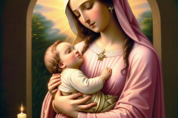 Mary holding baby Jesus
